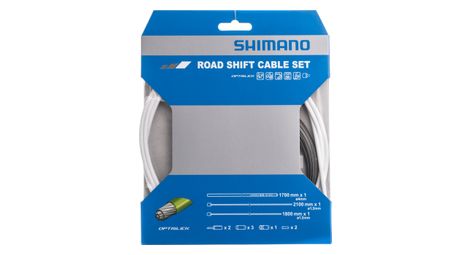 Kit cable et gaine dérailleur shimano optislik blanc