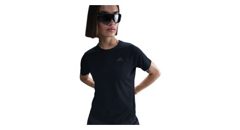 Maillot de manga corta nike dri-fit trail negro, mujer
