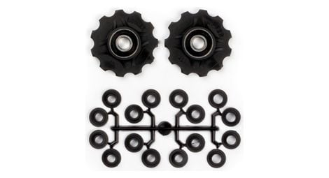 Elvedes jockey wheels x2 kit with spacers black 