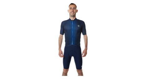 Maillot de cyclisme manches courtes unica bleu marine