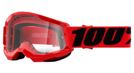 Masque enfant 100% strata 2 youth rouge - ecran clear