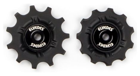 Paire de galets de derailleur 2 x 11 dents elvedes stainless roulements annulaires inox
