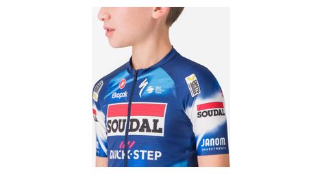 Kinder Kurzarm Trikot Aero Soudal Quick Step 2025 Blau