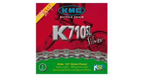 Chaine kmc k710 sl 1 2 x 1 8 100 maillons argent