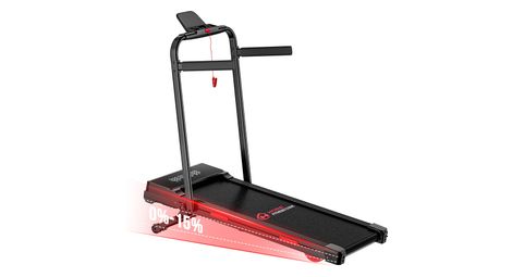 Tapis de course pliable Alltricks 2-en-1 avec moteur brushless 3,0 CV, inclinaison manuelle 15 niveaux, Bluetooth