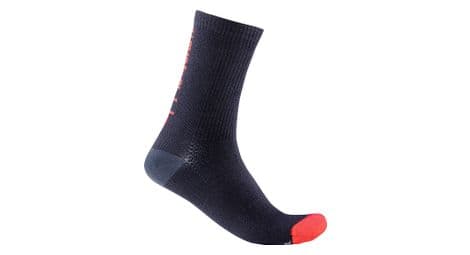 Paar Castelli Bandito Wool 18 Sokken Navy / Rood