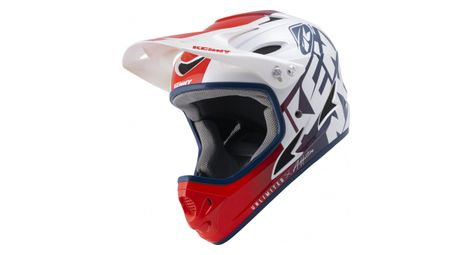 Casque intégral kenny down hill graphic blanc rouge bleu