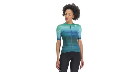 Maillot de manga corta sportful flow supergiara verde/azul