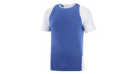 Maillot manches courtes salomon sense aero bleu blanc homme