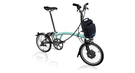 Velo pliant electrique brompton c line explore guidon medium 300 wh turkish green