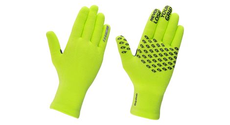 Gants longs imperméables gripgrab knitted thermal jaune