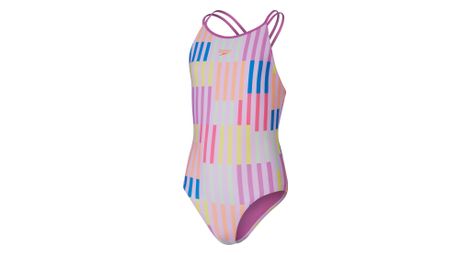 Speedo Eco Print Twinstrap Mädchen Badeanzug Pink / Mehrfarbig