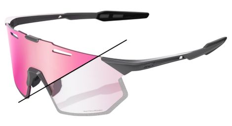 Lunettes 100% Hypercraft SQ Gloss Light Grey Photochromic Rose Gold Mirror Lens