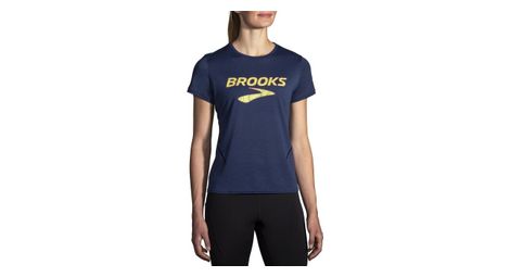 Maillot manches courtes brooks distance 3.0 bleu femme