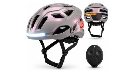 Casco da bicicletta Signal Smart con luci e indicatori di direzione madreperla