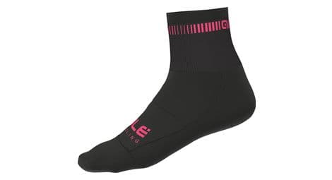 Chaussettes ale logo noir rose fluo