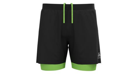 Short 2 en 1 odlo zeroweight 12 cm noir vert