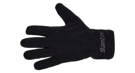 Lange Unisex-Handschuhe Santini Pile Schwarz