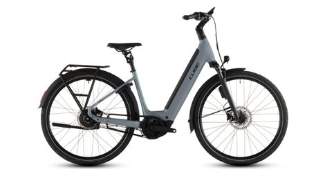 Vélo de Ville Électrique Cube Supreme Hybrid Deluxe SLX 600 EasyEntry Enviolo Trekking Courroie 600 Wh Bosch 90 Nm 700 mm Gris/Bleu 2026