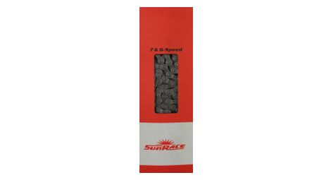 Sunrace chaîne de vélo 6/7 speed cnm54 116 maillons - gris