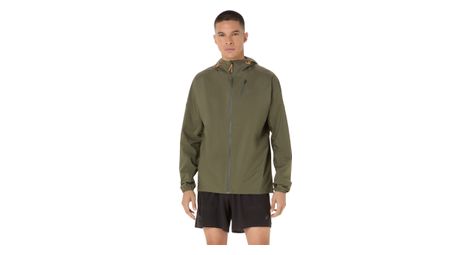 asics fujitrail elite khaki waterproof jacket for men