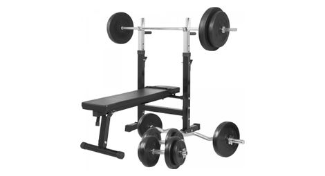 Banc de musculation gs006 + set d'haltères 97,5 kg