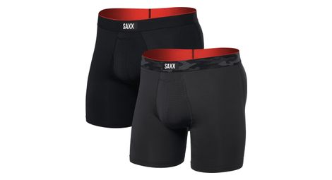 Boxer Saxx Multi-Sport Mesh Fly (Pack de 2) Remote Camo Waistband Noir Homme
