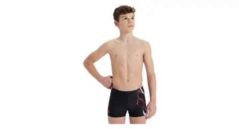 Arena boy's swim short logo black white red 12/13 anni