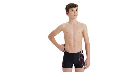 Arena boy's swim short logo black white red 10/11 anni