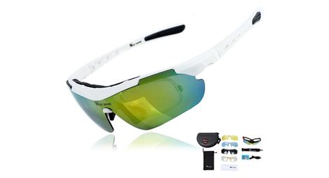 Lunettes  de vélo avec verres miroir multi-couches - blanc