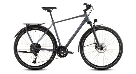Bicicletta da trekking Cube Kathmandu EXC con cambio Shimano Cues 11 velocità, manubrio da 700 mm, grigio metallizzato, 2026