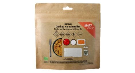 Comida liofilizada ecologica de arroz y lentejas dahl de decathlon nutrition   170 g