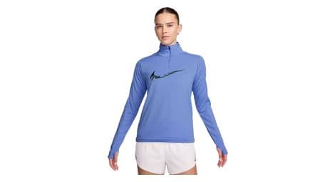 Haut 1/2 zip nike dri-fit swoosh bleu femme