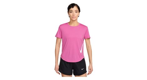 women s nike tempo swoosh run pink short sleeved jersey
