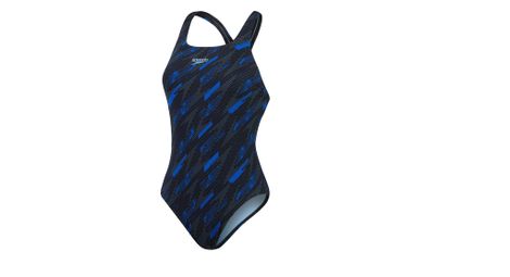 Speedo Damen Boom Allover Medalist Badeanzug Blau / Schwarz