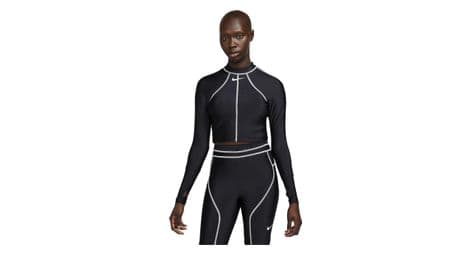 Maglietta da nuoto a manica lunga nike fusion black donna