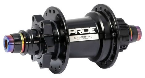 Buje trasero Pride Racing Fusion | 28 agujeros | 110 x 10 mm | Disco de 6 agujeros | Negro