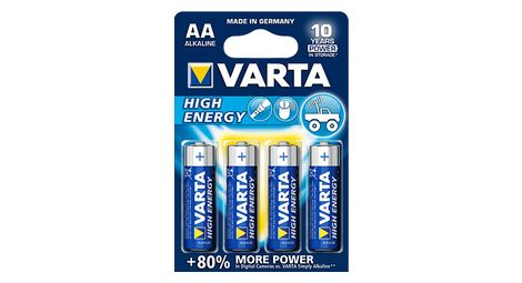 Lot de 4 piles aa high energy - varta