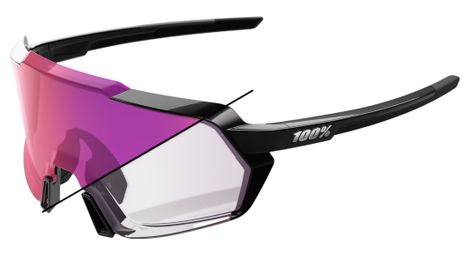 Lunettes 100% Korbin Gloss Black/Verre Photochromic Purple Mirror