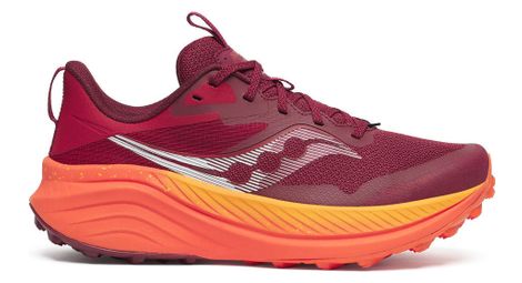 Chaussures de trail running femme saucony xodus ultra 3 rouge orange