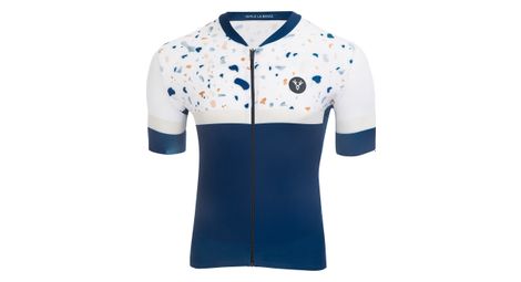 Maillot manches courtes lebram terrazzo bleu coupe ajustee