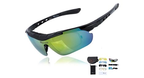 Lunettes  de vélo avec verres miroir multi-couches - noir