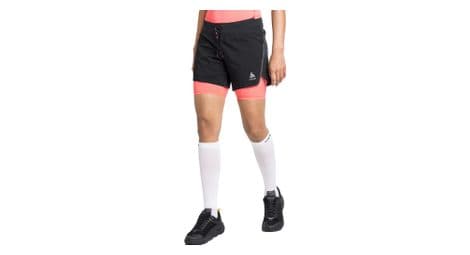 Short 2-en-1 odlo axalp trail 6in noir rose femme