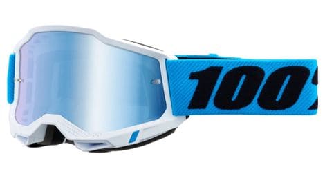 100% accuri 2 kids novel white blue goggle / lente a specchio blu