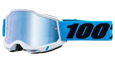 100% accuri 2 kids novel white blue goggle / blue mirror lens