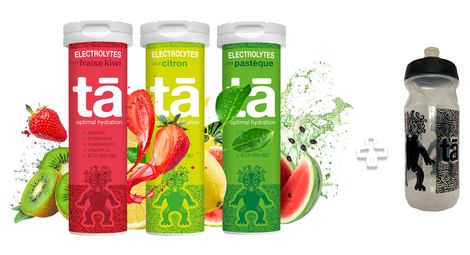 ta energy hydration pack bottle 3 strawberry kiwi lemon watermelon electrolyte tubes