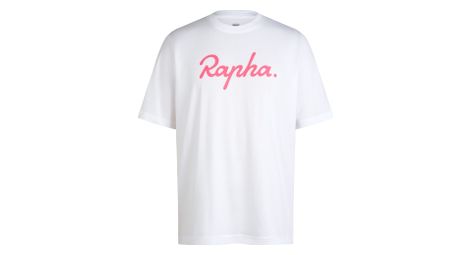 T-shirt manches courtes rapha cotton logo blanc homme