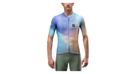 Maillot Manches Courtes LeBram Race Aero Vert Bleu