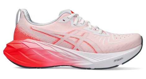 Asics novablast 4 blanco rojo zapatillas running mujer