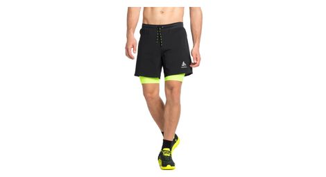 Short 2 en 1 odlo axalp trail 6in noir jaune